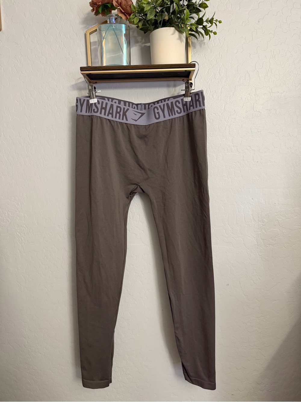 Gymshark Men’s Taupe Jogger Leggings with Branded Waistband